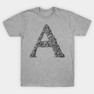 Vintage Initial Letter Lettering Alphabet A T-Shirt